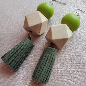 Boho Earrings Tassel green